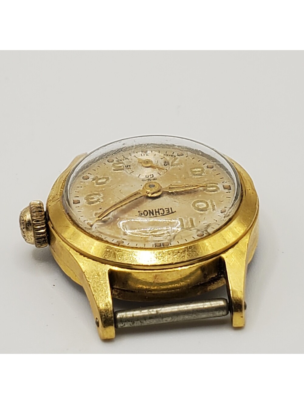 Vintage Technos Gold Filled 20 Microns Sub Dial Mechanical Watch Women Running - Picture 4 of 12
